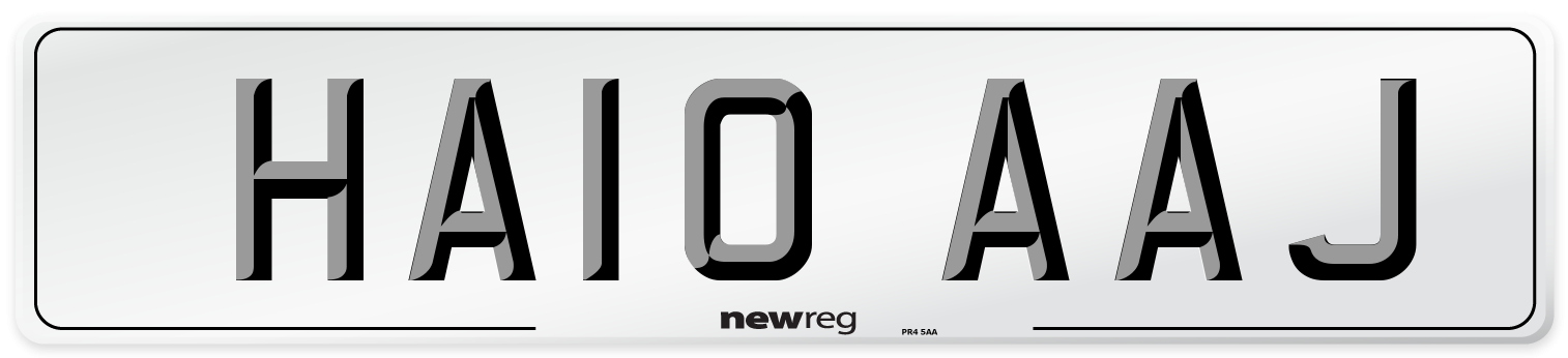 HA10 AAJ Number Plate from New Reg